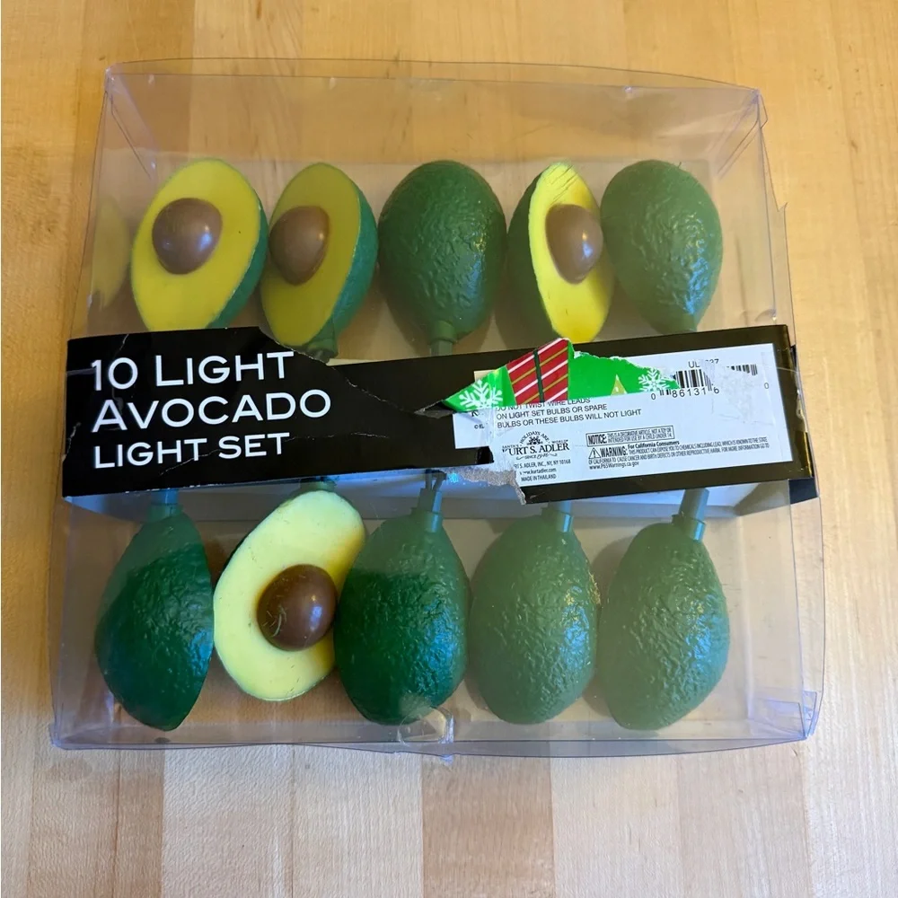 10 Light 🥑 Avocado Light Set By Kurt S Adler Green Wire Indoor/Outdoor *New